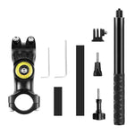 Support de fixation pour guidon de moto/vélo PULUZ avec trépied monopode intégré.