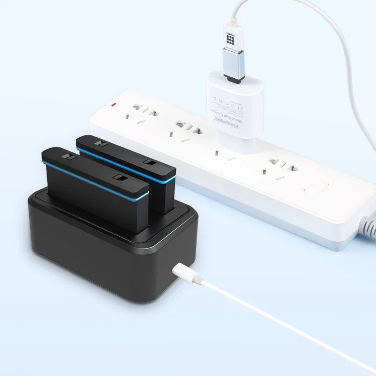 Chargeur de batterie double USB PULUZ pour Insta360 X3 avec voyant lumineux