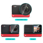 Film de protection en verre trempé pour Insta360 One RS PULUZ 3 en 1 : écran, objectif 4K et objectif Leica.