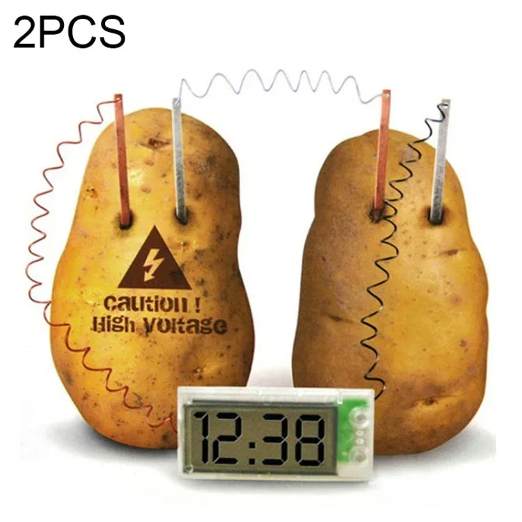 Kit éducatif horloge numérique DIY pomme de terre verte innovante avec écran LCD 2 pouces (pomme de terre NON incluse), Horloge numérique pomme de terre