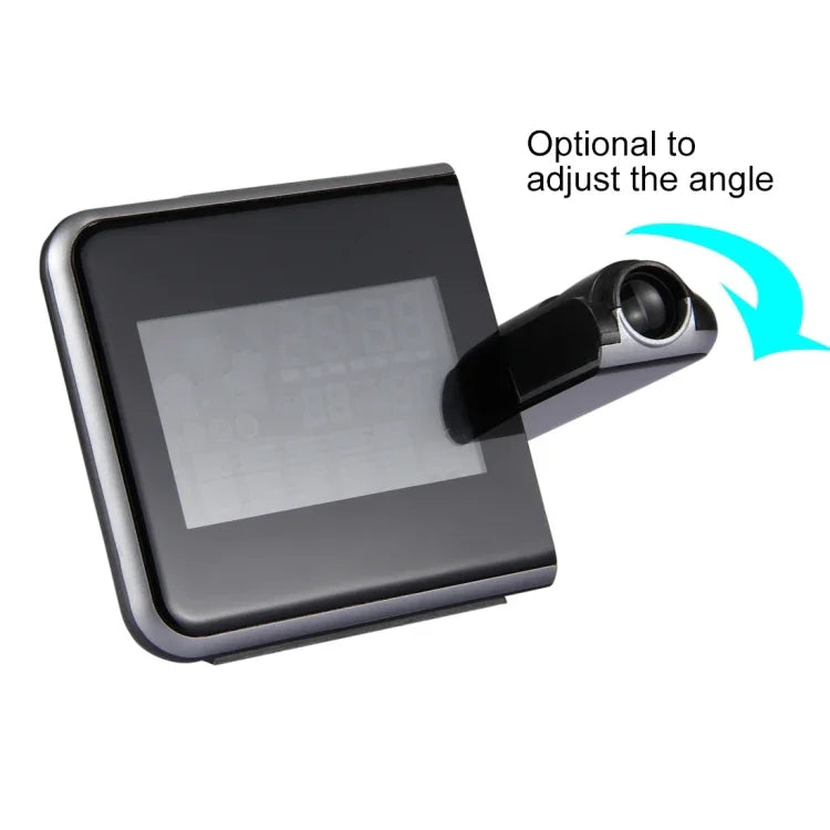 Réveil multifonction à affichage LCD couleur numérique avec projection LED, station météo / température / humidité / calendrier, Réveil à projection LED