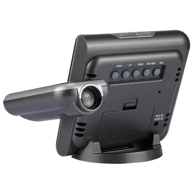 Réveil multifonction à affichage LCD couleur numérique avec projection LED, station météo / température / humidité / calendrier, Réveil à projection LED