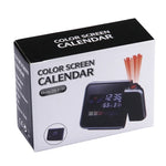 Réveil multifonction à affichage LCD couleur numérique avec projection LED, station météo / température / humidité / calendrier, Réveil à projection LED