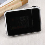 Réveil multifonction à affichage LCD couleur numérique avec projection LED, station météo / température / humidité / calendrier, Réveil à projection LED