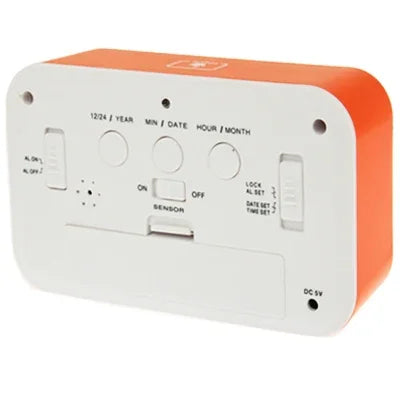 Réveil multifonction grand écran avec calendrier, lumière LCD & fonction snooze tactile