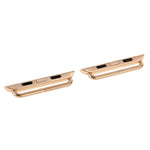 Lot de 2 connecteurs de bracelet en métal pour Apple Watch 38 mm, boucle métallique et outil de tournevis inclus.