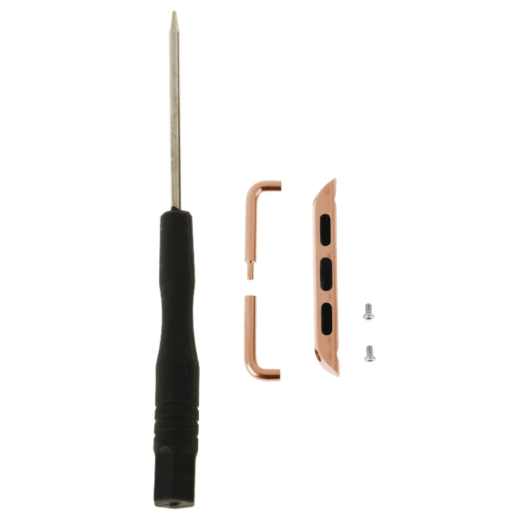 Lot de 2 connecteurs de bracelet en métal pour Apple Watch 38 mm, boucle métallique et outil de tournevis inclus.