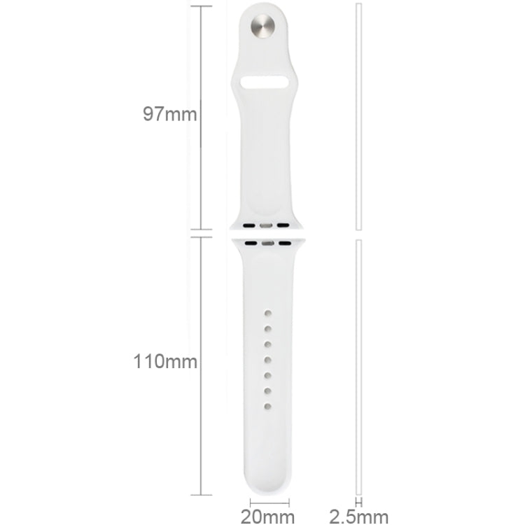 Bracelet de montre sport en caoutchouc haute performance pour Apple Watch Sport 38 mm avec fermeture à ardillon