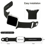 Bracelet de montre sport en caoutchouc haute performance plus long pour Apple Watch Sport 42 mm avec fermeture à ardillon