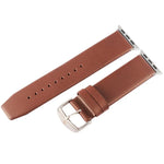 Bracelet de montre Kakapi pour Apple Watch 42 mm, en cuir véritable brossé à la texture subtile et à boucle, avec connecteur.