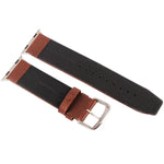 Bracelet de montre Kakapi pour Apple Watch 42 mm, en cuir véritable brossé à la texture subtile et à boucle, avec connecteur.