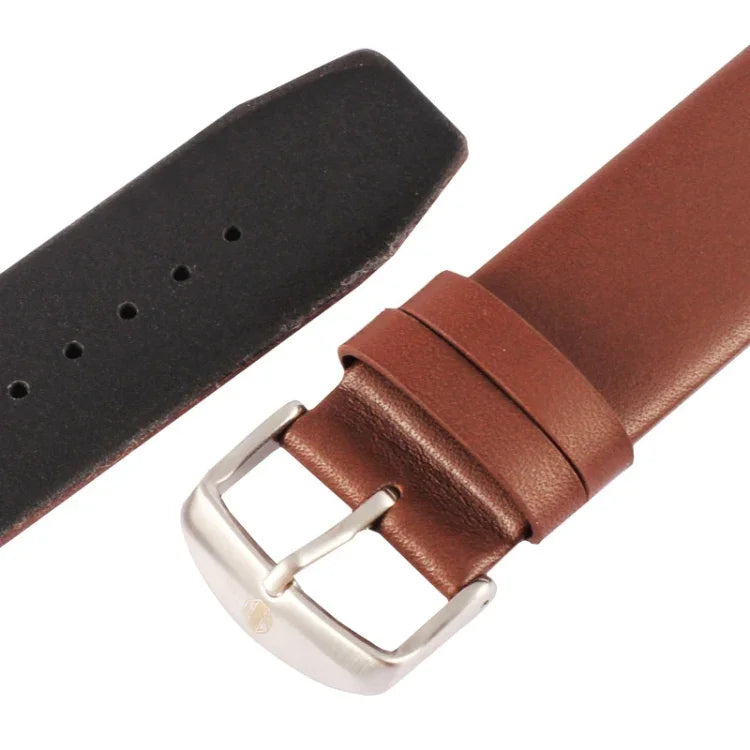 Bracelet de montre Kakapi pour Apple Watch 42 mm, en cuir véritable brossé à la texture subtile et à boucle, avec connecteur.