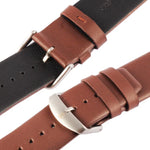 Bracelet de montre Kakapi pour Apple Watch 42 mm, en cuir véritable brossé à la texture subtile et à boucle, avec connecteur.