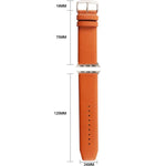 Bracelet de montre Kakapi pour Apple Watch 42 mm, en cuir véritable brossé à la texture subtile et à boucle, avec connecteur.
