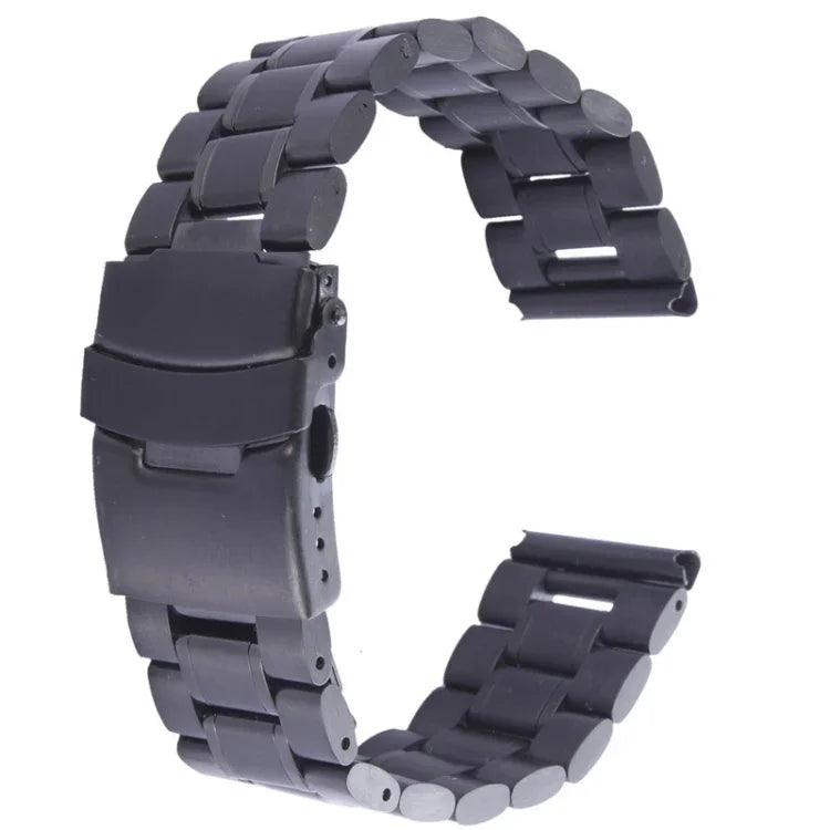 Bracelet de montre en acier noir pour Apple Watch 42 mm, à utiliser uniquement avec les connecteurs (S-AW-0062)