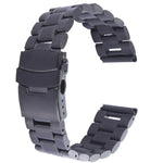 Bracelet de montre en acier noir pour Apple Watch 42 mm, à utiliser uniquement avec les connecteurs (S-AW-0062)