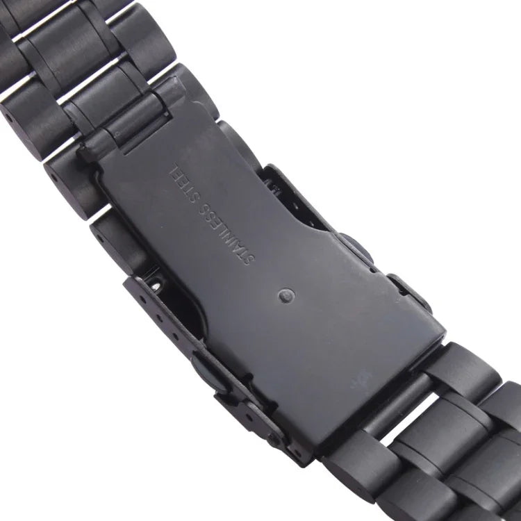 Bracelet de montre en acier noir pour Apple Watch 42 mm, à utiliser uniquement avec les connecteurs (S-AW-0062)
