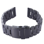 Bracelet de montre en acier noir pour Apple Watch 38 mm, à utiliser uniquement avec les connecteurs (S-AW-3291)