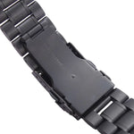 Bracelet de montre en acier noir pour Apple Watch 38 mm, à utiliser uniquement avec les connecteurs (S-AW-3291)