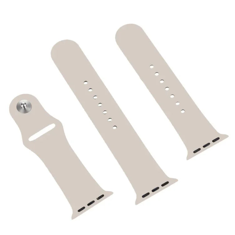 Pour Apple Watch Series 10 42mm / 9&8&7 41mm / SE 3&SE 2&6&SE&5&4 40mm / 3&2&1 38mm Bracelet en caoutchouc 3 en 1 avec boucle ardillon, Pour Apple Watch Series 9&8&7 41mm / SE 3&SE 2&6&SE&5&4 40mm