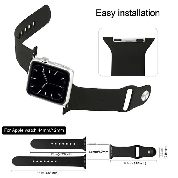 Pour Apple Watch Series 10 42mm / 9&8&7 41mm / SE 3&SE 2&6&SE&5&4 40mm / 3&2&1 38mm Bracelet en caoutchouc 3 en 1 avec boucle ardillon, Pour Apple Watch Series 9&8&7 41mm / SE 3&SE 2&6&SE&5&4 40mm