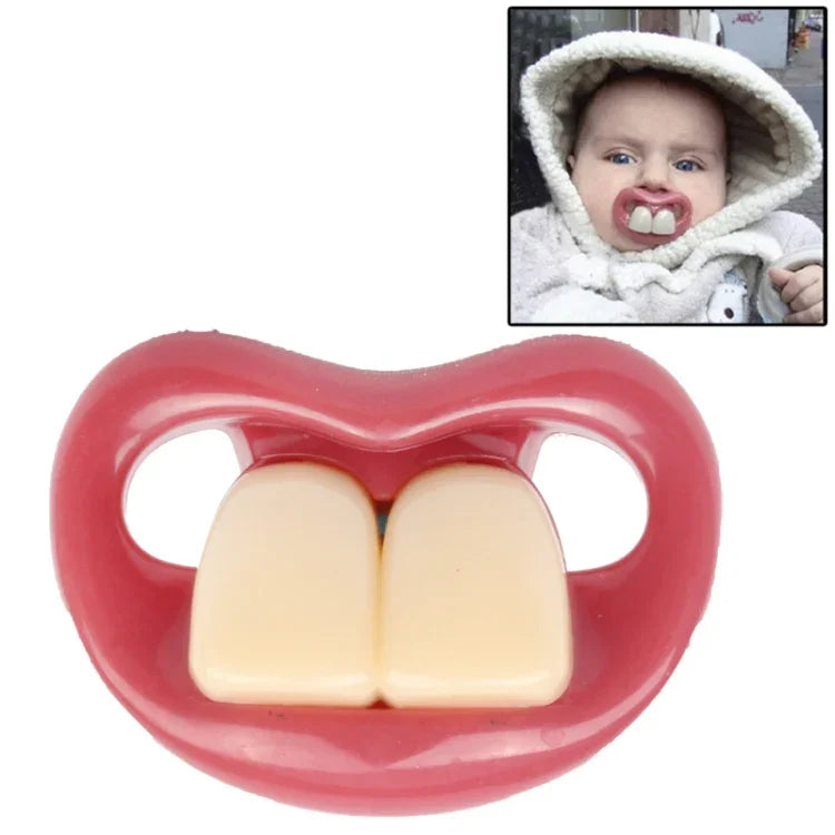 Tétine en silicone sûre et amusante avec deux dents de devant, tétine amusante pour bébé