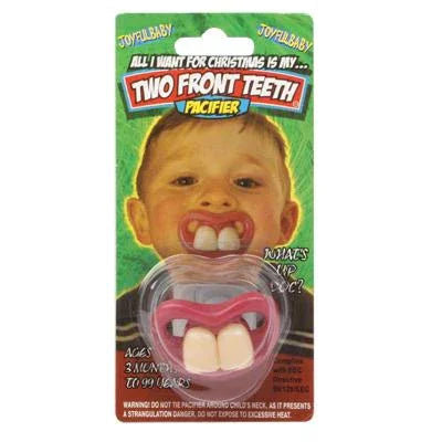 Tétine en silicone sûre et amusante avec deux dents de devant, tétine amusante pour bébé
