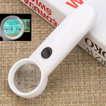 Loupe de poche 15X type point d’exclamation avec 2 LED, 15X