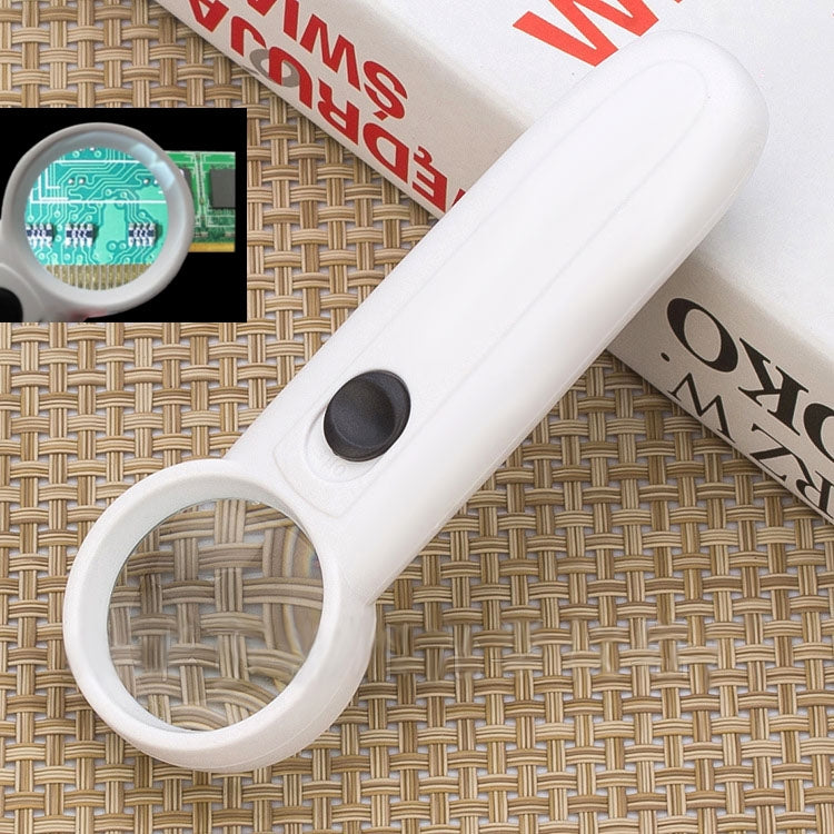 Loupe de poche 15X type point d’exclamation avec 2 LED, 15X