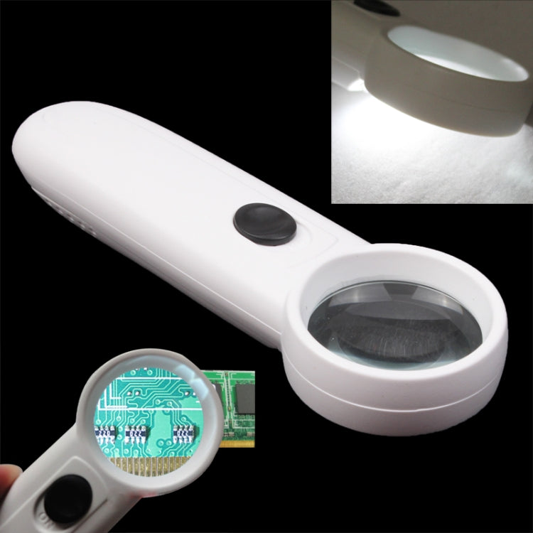 Loupe de poche 15X type point d’exclamation avec 2 LED, 15X