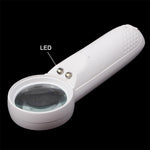 Loupe de poche 15X type point d’exclamation avec 2 LED, 15X