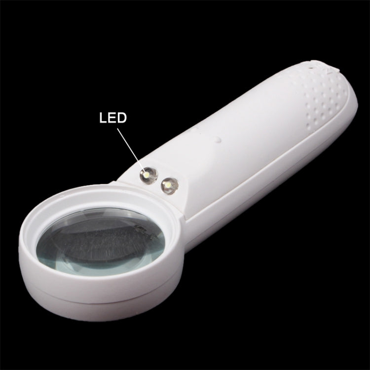 Loupe de poche 15X type point d’exclamation avec 2 LED, 15X