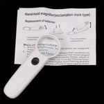 Loupe de poche 15X type point d’exclamation avec 2 LED, 15X