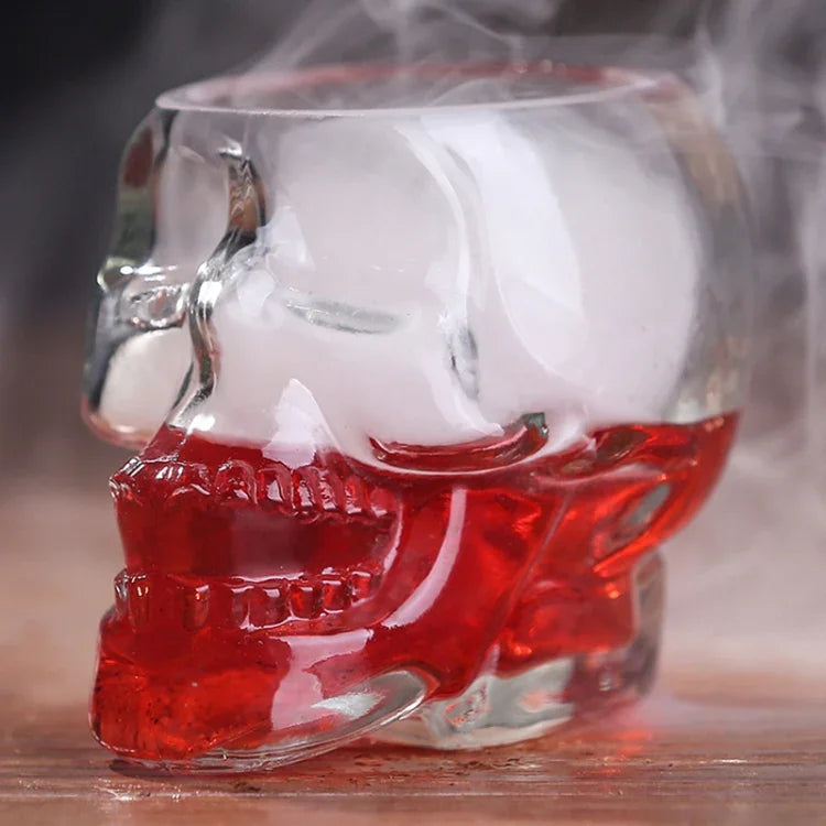 Verre à shot Vodka Whiskey Tête de Crâne en Cristal, Transparent