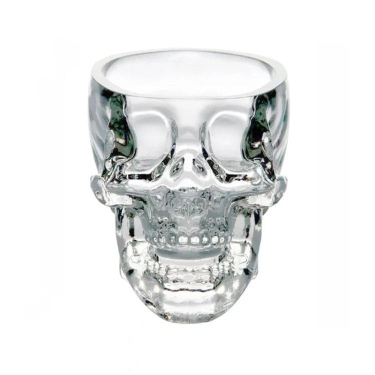 Verre à shot Vodka Whiskey Tête de Crâne en Cristal, Transparent
