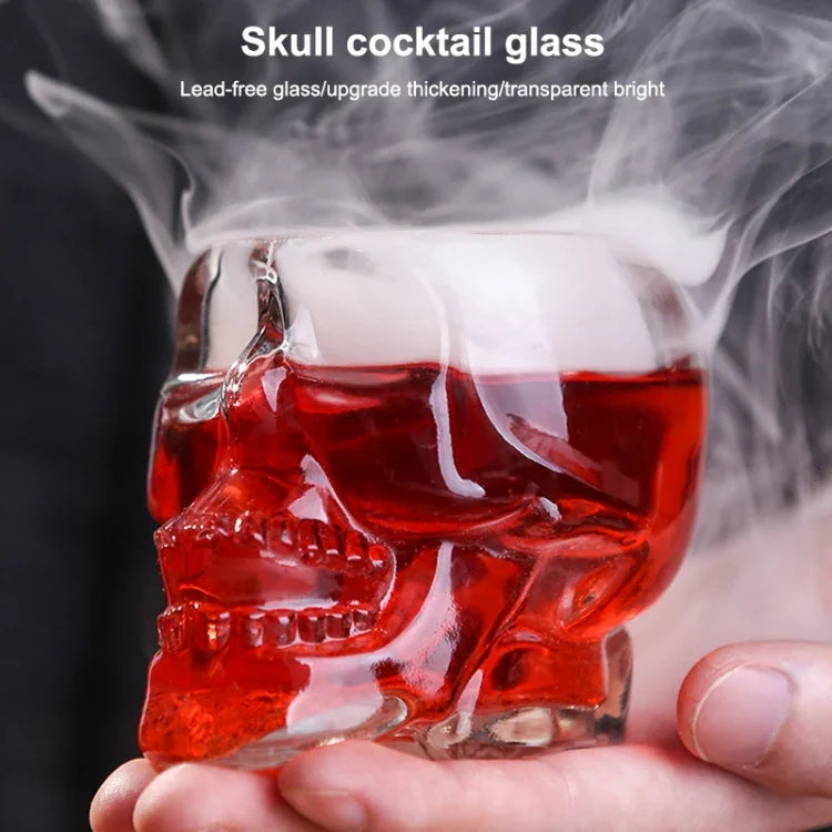 Verre à shot Vodka Whiskey Tête de Crâne en Cristal, Transparent