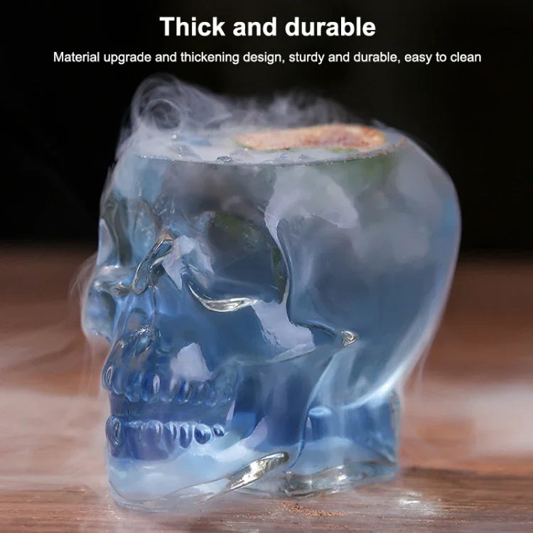 Verre à shot Vodka Whiskey Tête de Crâne en Cristal, Transparent