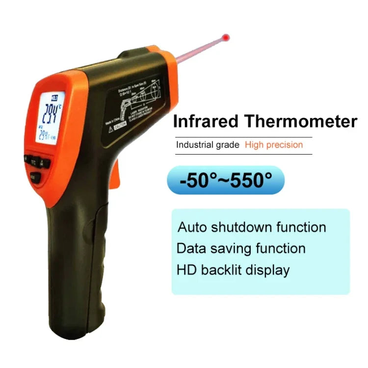 Thermomètre infrarouge DT-8380, Plage de température : -50 à 550 degrés Celsius, Portée de distance : 35 cm, Thermomètre infrarouge