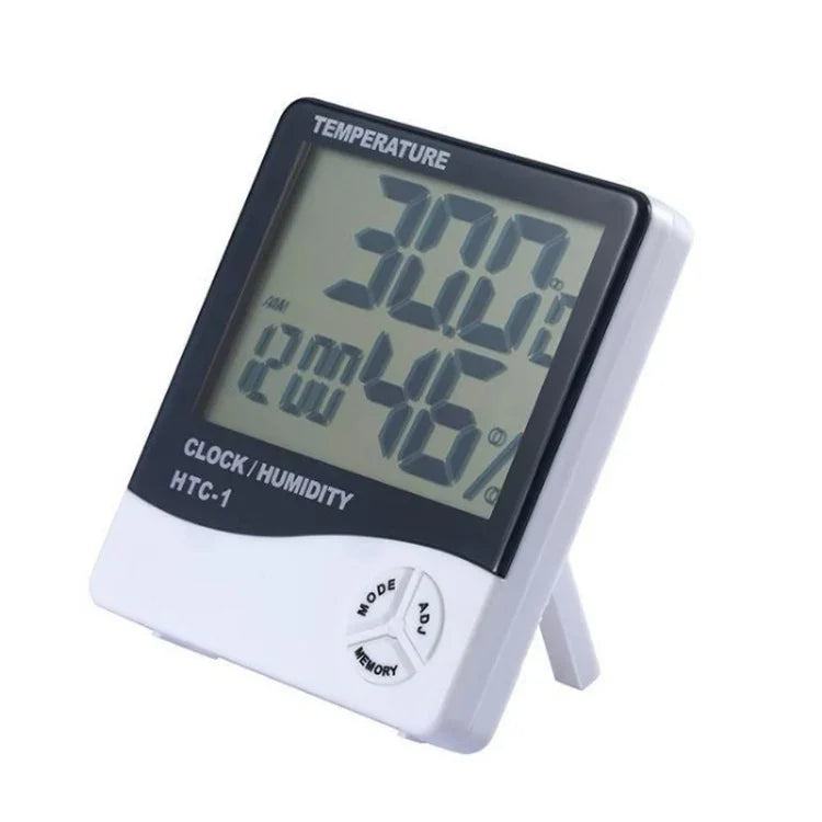Thermomètre et hygromètre numérique LCD 3,8 pouces avec horloge / calendrier (HTC-1), HTC-1