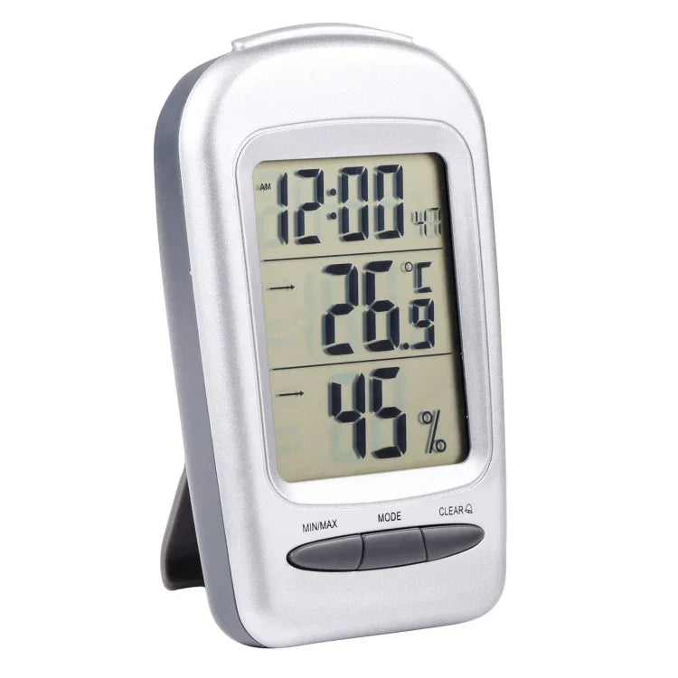 Thermomètre hygromètre de bureau numérique LCD intérieur avec date / horloge / alerte gel, W240