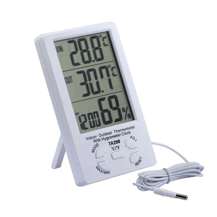 Hygromètre et thermomètre numérique LCD TA298 avec câble capteur supplémentaire, TA298