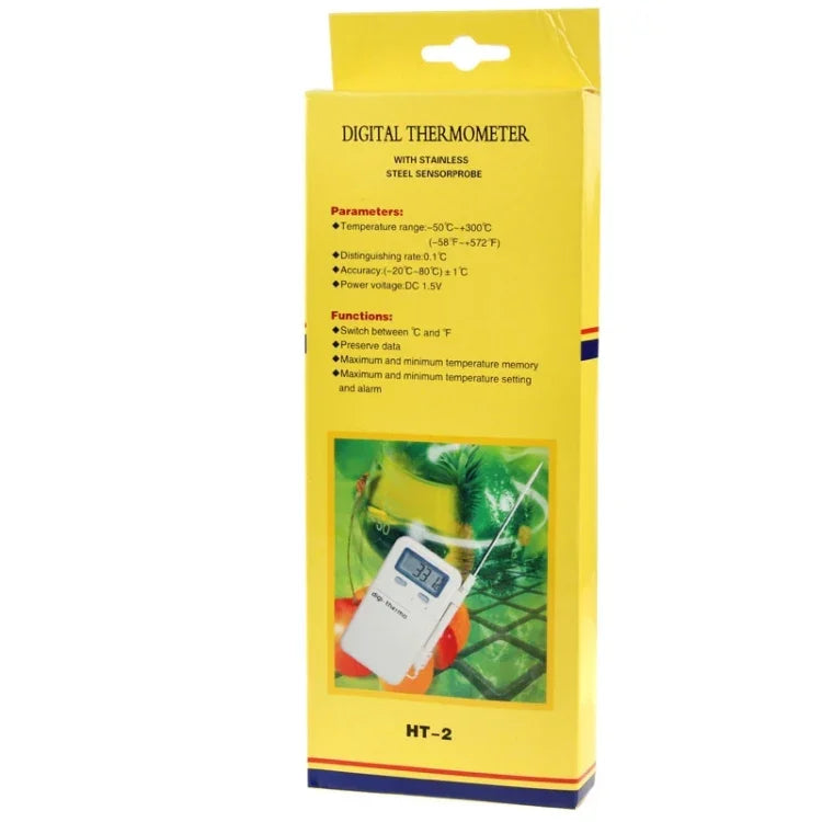 Thermomètre alimentaire numérique LCD HT-2, plage de température : -50 à 300 degrés Celsius, HT-2