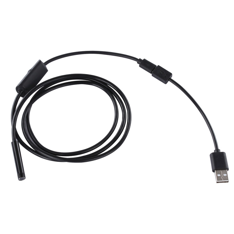 Caméra d’inspection endoscope étanche Micro USB tube serpent avec 6 LED pour téléphone Android OTG, longueur : 1 m, diamètre de l’objectif : 7 mm, 7 mm