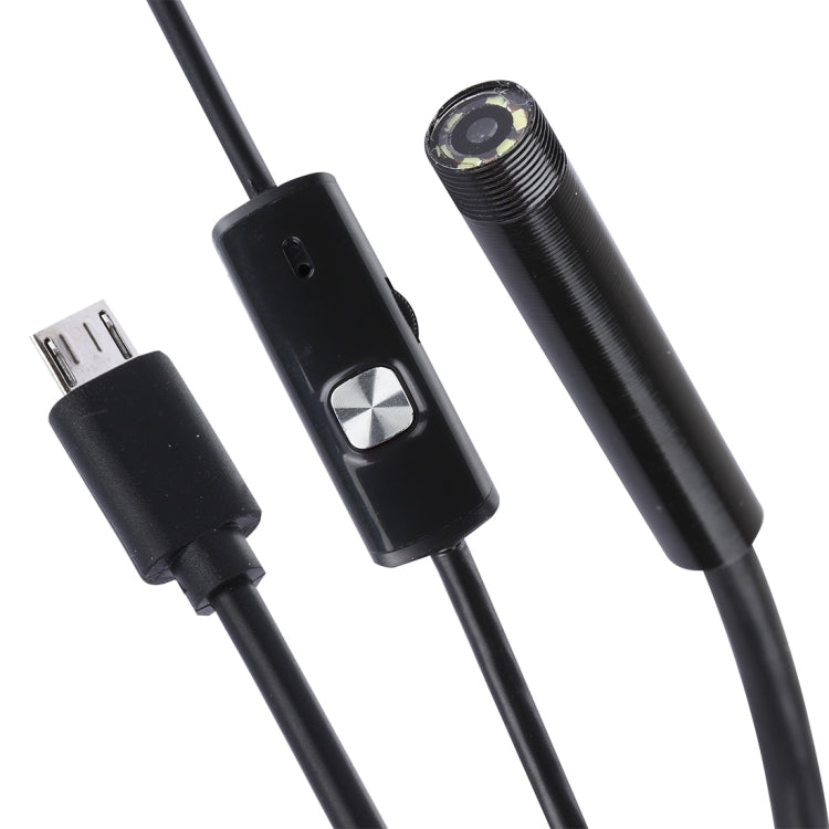Caméra d’inspection endoscope étanche Micro USB tube serpent avec 6 LED pour téléphone Android OTG, longueur : 1 m, diamètre de l’objectif : 7 mm, 7 mm