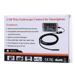 Caméra d’inspection endoscope étanche Micro USB tube serpent avec 6 LED pour téléphone Android OTG, longueur : 1 m, diamètre de l’objectif : 7 mm, 7 mm