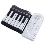 Piano numérique portable enroulable à 49 touches souples, blanc.