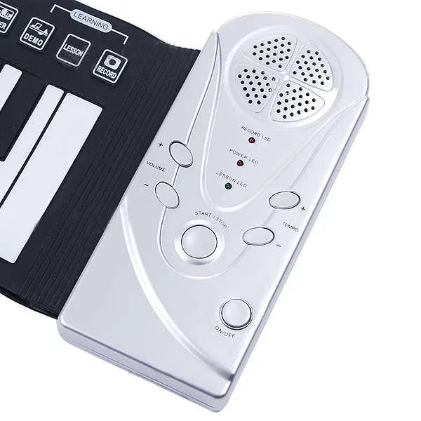 Piano numérique portable enroulable à 49 touches souples, blanc.