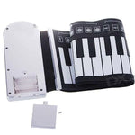 Piano numérique portable enroulable à 49 touches souples, blanc.