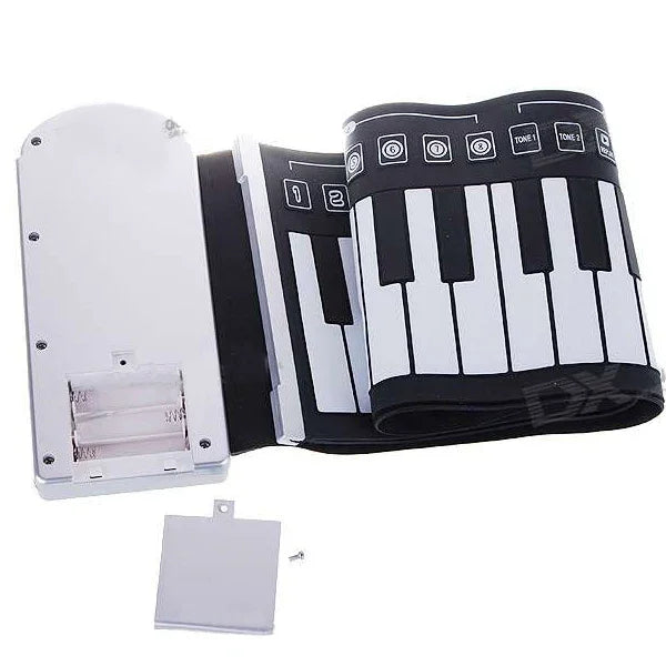 Piano numérique portable enroulable à 49 touches souples, blanc.