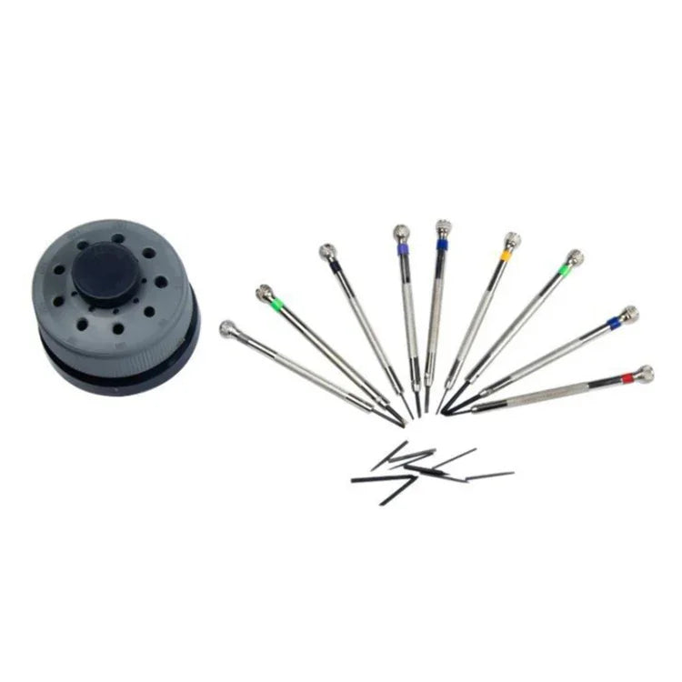 Ensemble de 9 tournevis de réparation de montre 0,5mm-2,5mm, 9 en 1